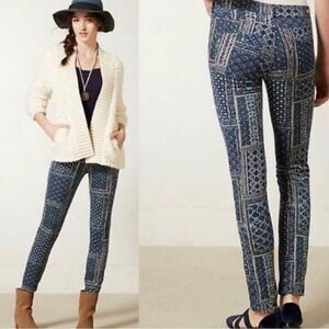 ANTHROPOLOGIE | PILCRO Patchwork Bandana Print Corduroy Pants Women’s Size 27